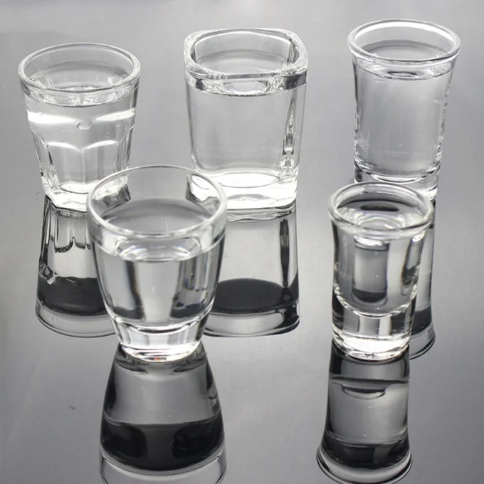 customized logo tequila frosted or clear 2oz glasses cup set Printing Gold foil with handle espresso sublimation shot glass