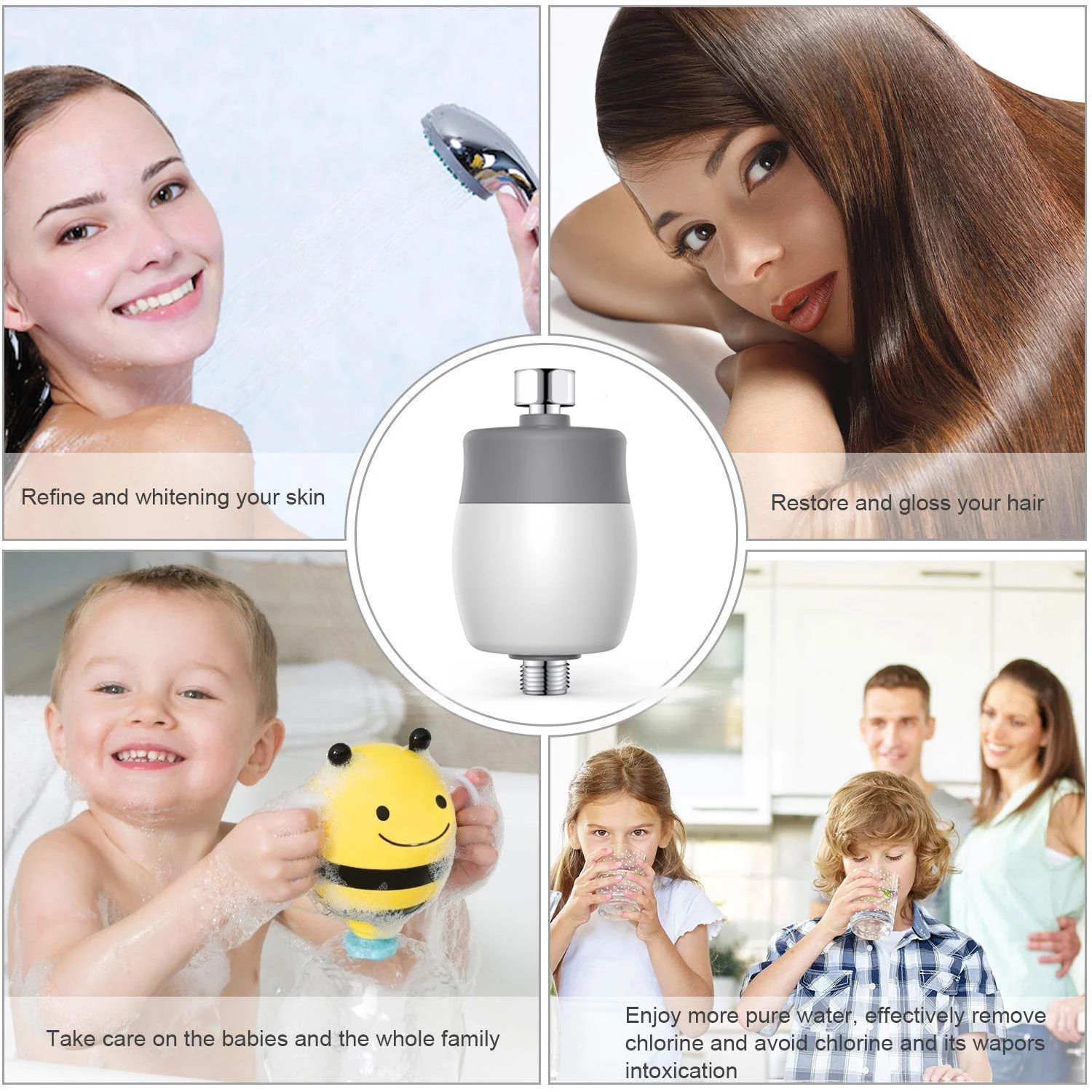 6 Stage Shower bath water filter purifier Water Softener Shower Head Filter for Hard Water Remove Chlorine