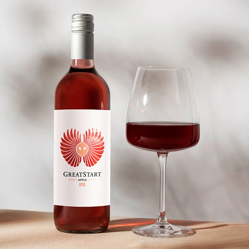 Printing Red Wine Bottle Logo Stickers Beer Waterproof Hot Stamping Gold Foil White Wine Sticker Custom Private Label Wine