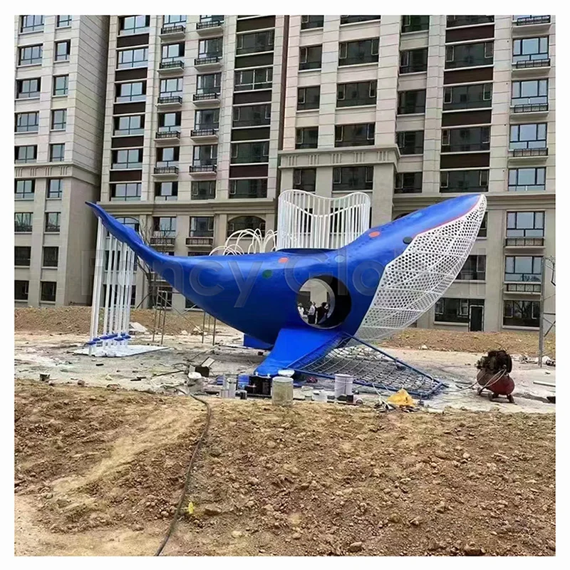 Garden Statues Large Sculptures Outdoor Fish Abstract Art Stainless Steel Sculpture