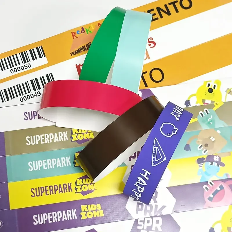 Custom Colourful Bracelet Cheap Personalised Waterproof Disposable Paper Band Tyvek Wristbands Concert ticket wristband