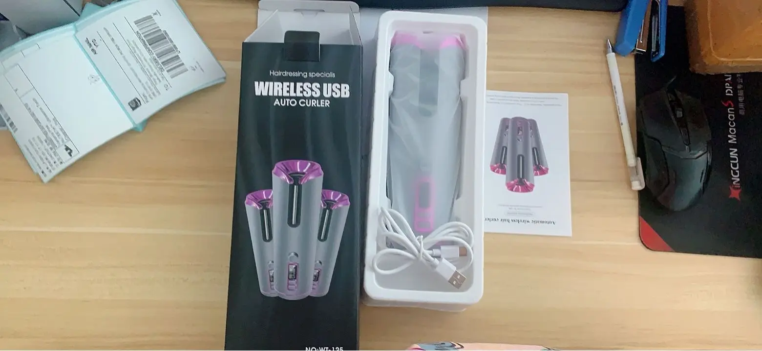  Cordless hair curler automatic curling iron wireless curlers usb rechargeable roller ceramic auto