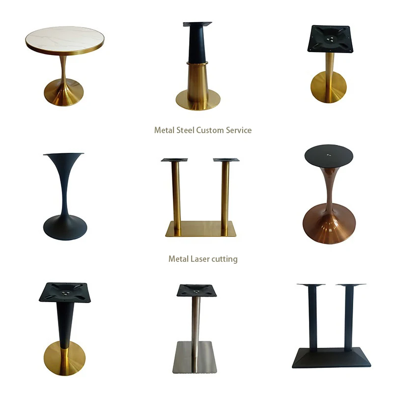 Factory oem iron stainless steel brand metal tea table aluminium foot support laser cut metal custom fabrication