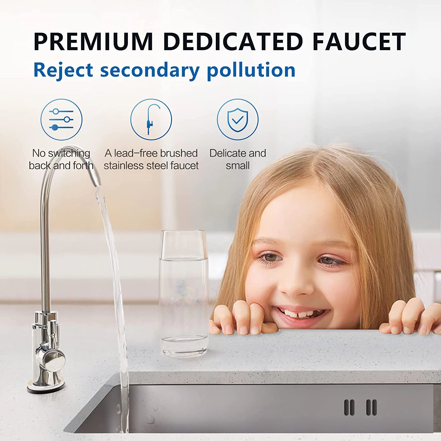 Faucet stainless steel candle ceramic  water filter with carbon block  alkaine water purifier