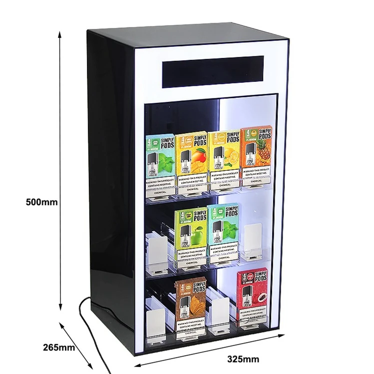 custom Free Design Door-type LED Cigarette Tobacco Display Cabinet With Pushers