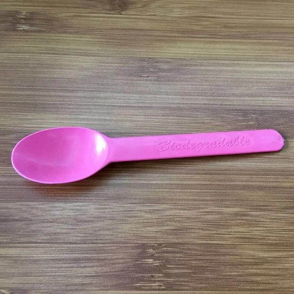 Colorful ice cream plastic spoon with logo