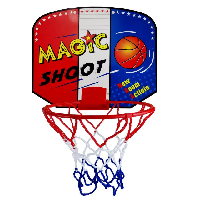 Plastic basketball toy set basketball hoop with pump indoor sport game adjustable height mini basketball board