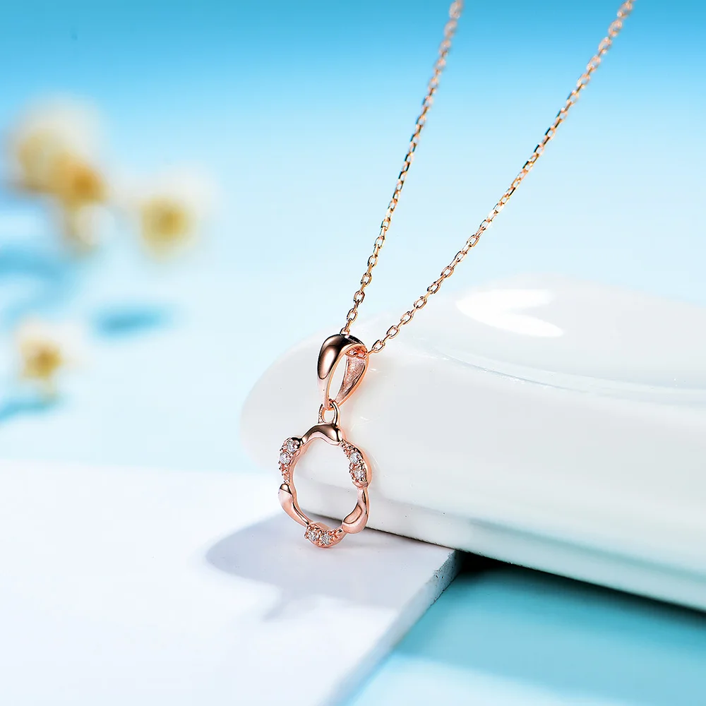 kuololit Gold Necklace For Women Genuine 14K 585 Rose/Yellow/White Gold Necklace Chain Initial Diamond Necklace Fine Jewelry