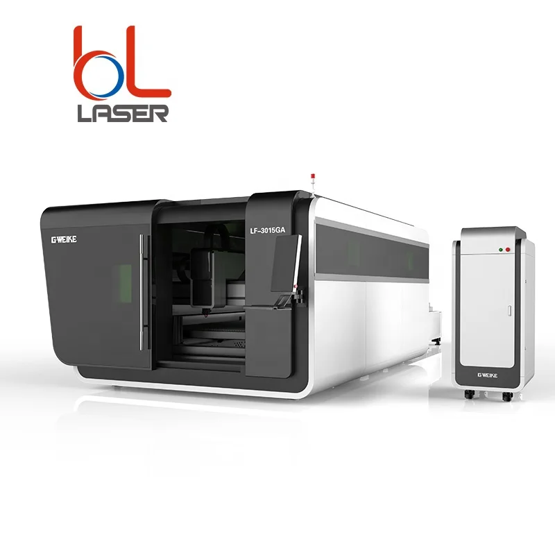Gweike 3015 stainless steel iron 1500w 2KW 3KW 4KW 6KW 50kw fiber laser metal cutting machine price with exchange table