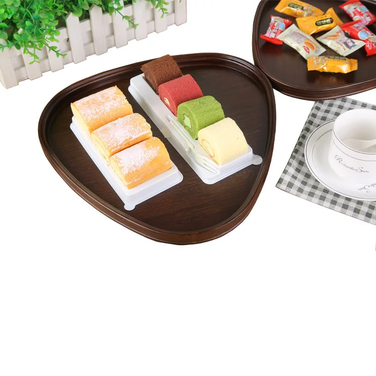 Hot Selling Heart Shape Wood Snack Plate Tray Bamboo Serving Tray Decorative