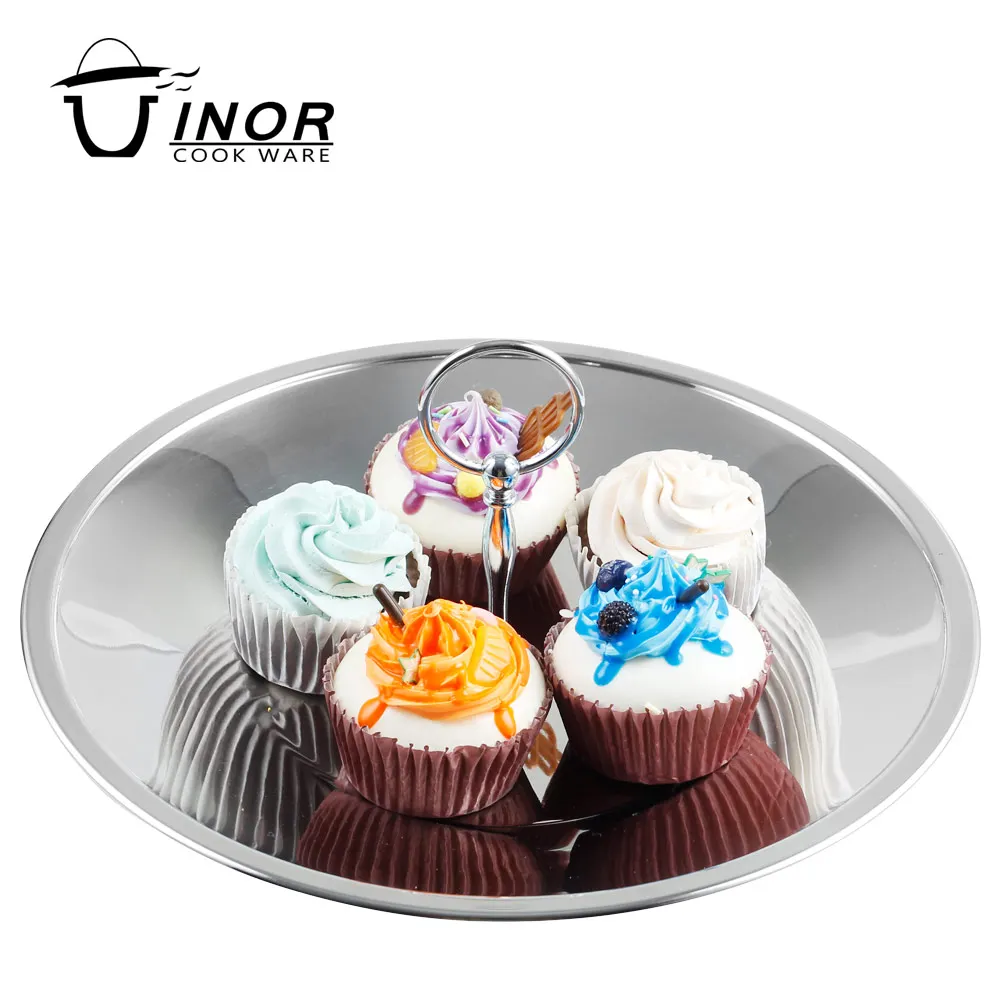 New Home Decor Food Serving Tray Metal Dish with Metal Rings Plate Dish Dish Stand White Box 201 Stainless Steel,metal 26 Pcs