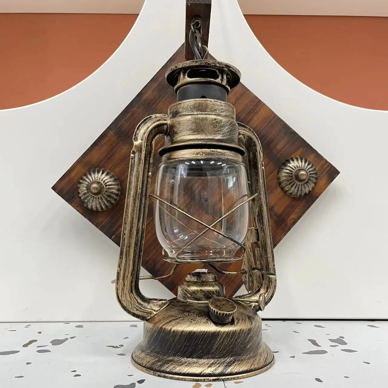 In Stock Wooden Style Wall Light Home Decoration Nordic Kerosene Outdoor Hanging Light