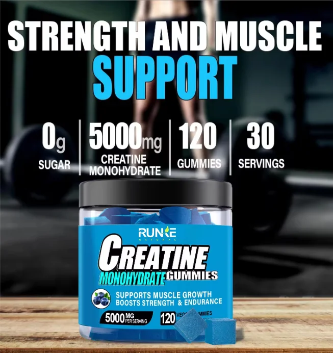 OEM Private Label Ready stock fast shipping creatine monohydrate gummy energy support supplement creatine hydrochloride gummies