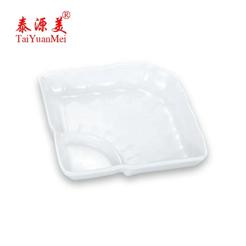 
White 100% melamine Chinese tableware best quality divided snack plates wholesale japanese tableware 