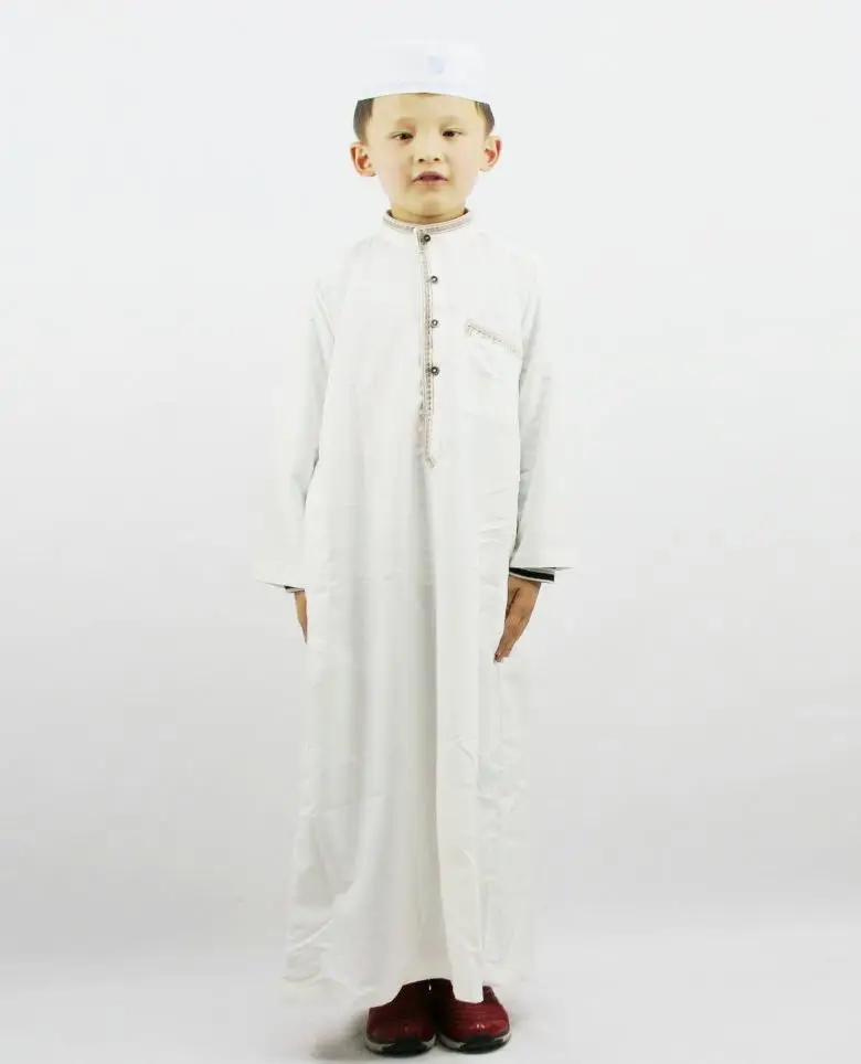 Hot Sale Factory Direct Price Muslim Islam Clothing Set Factory Price Qatar Clothing Set Wholesale Boy Thobe Tops and Pants