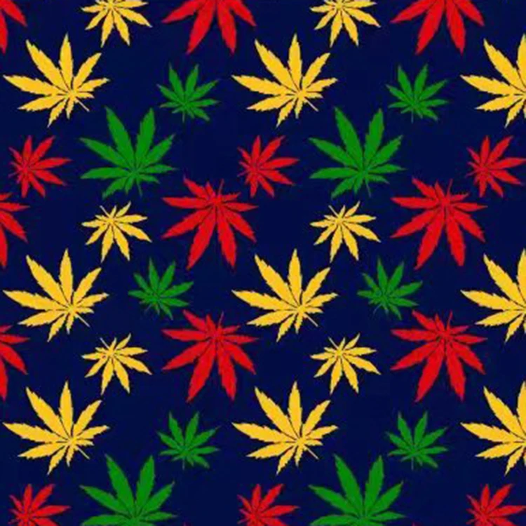 Hot Sales Maple Leaf Style Digital Printed Fabric Polyester Flora Garment  Chiffon Fabric