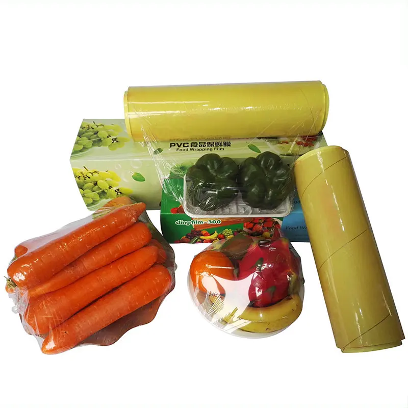 Fresh Food Packaging Pvc Breathable Industrial Cling Wrap 1500 m Flim
