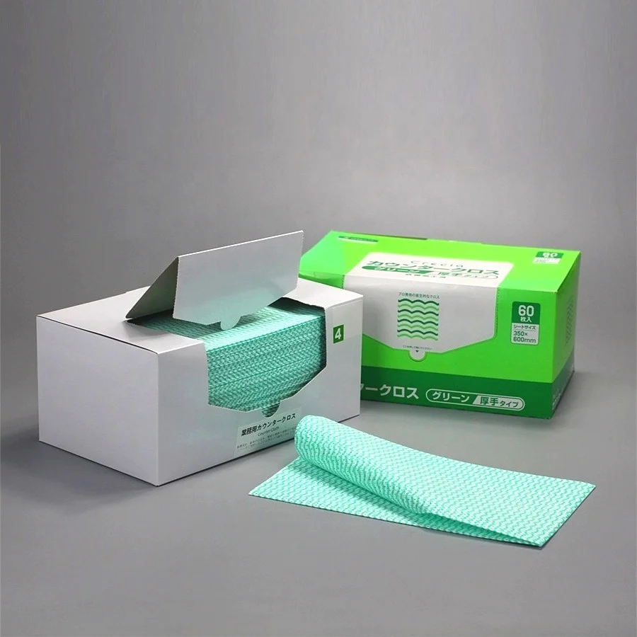 Manufacturer in China 1/4-fold Wave pattern mesh Resists ripping and tearing Spunlace clean cloths