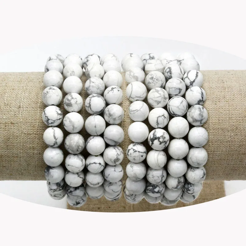 6mm 8mm 10mm Howlite crystal miss you couple inspired lovers 2024 indian cute man with charms natural stone bracelet