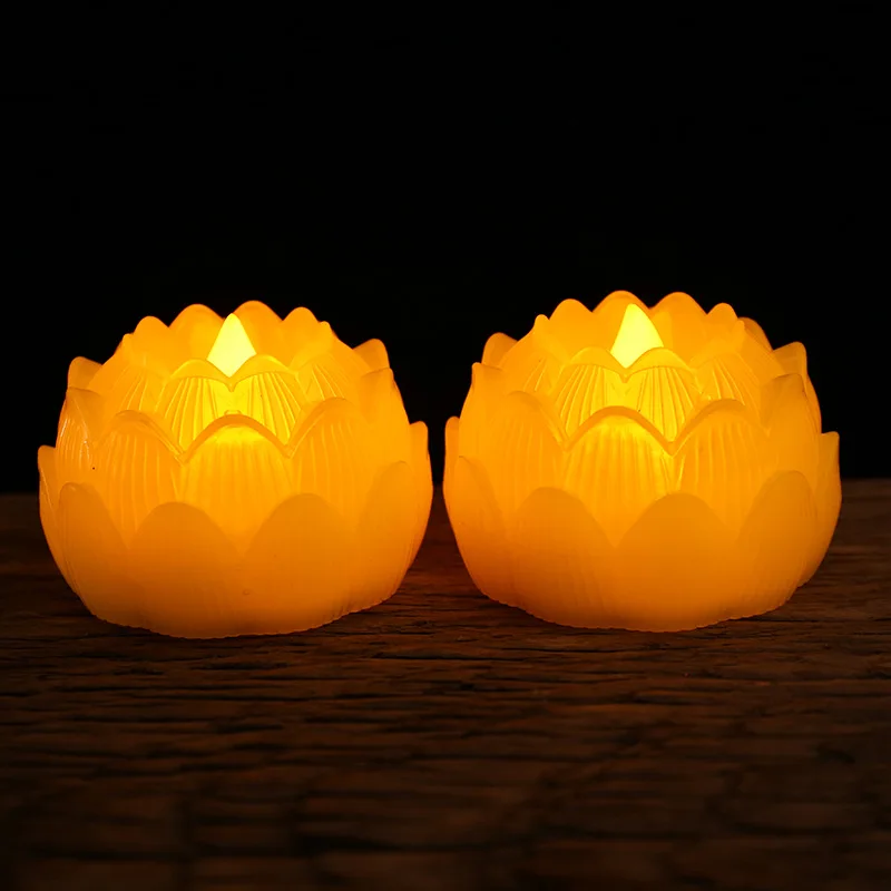 Wholesale Plastic Lotus Electric LED Candle Flameless Light Candle Flickering Lights Electronic Swing Colour Flower Led Candles