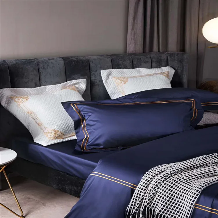 400TC 100% Egyptian cotton classic embroidery bedsheet bed linen