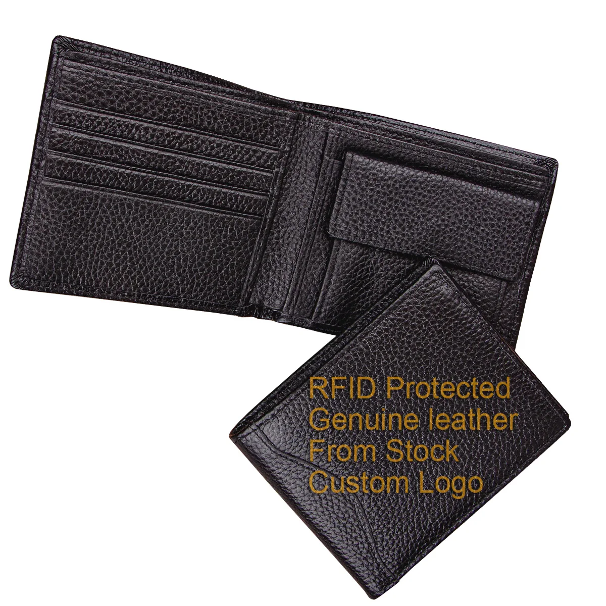 wholesale full grain leather rfid protect slim man wallet