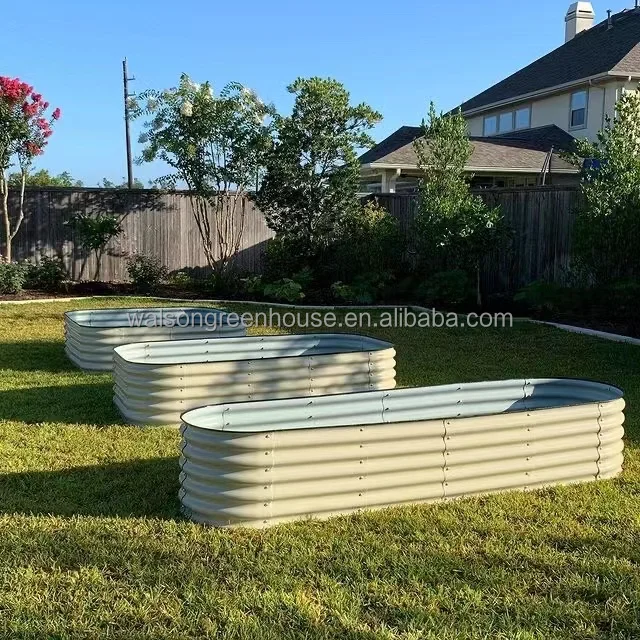 Flower Pot Modular Corrugated Metal Garden Raised Bed Kit Outdoor Raised Garden Bed