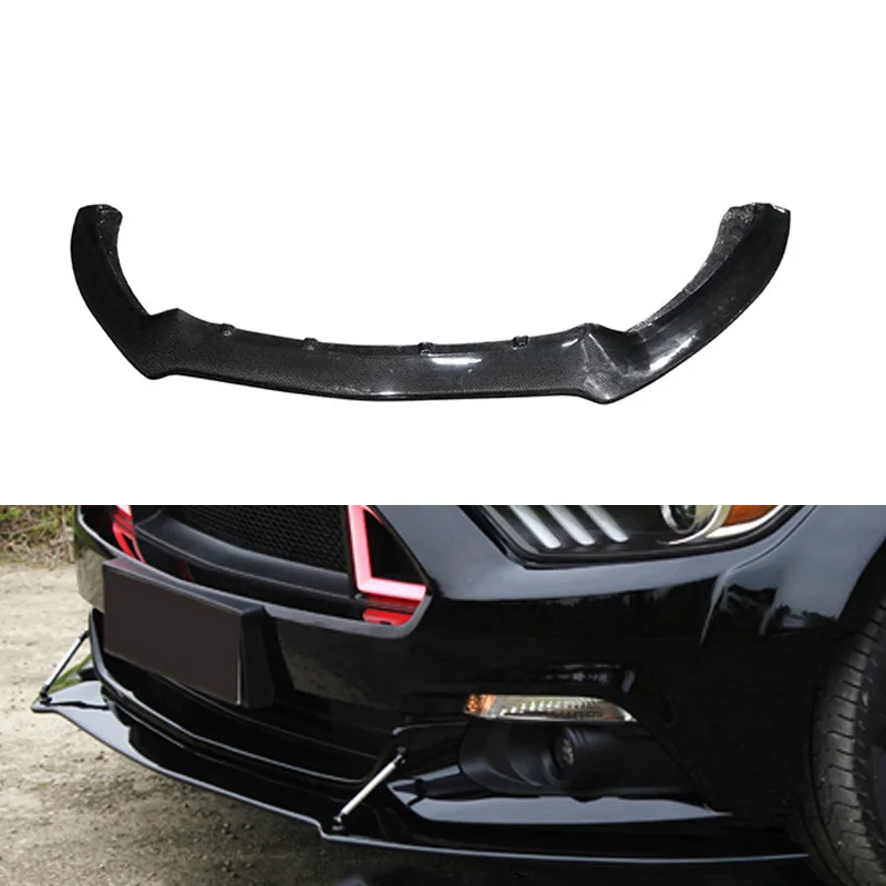 Auto Body System Body Kit Carbon Fiber Fibre Front Bumper Splitter Lip Spoiler For Ford Mustang Bodykit 2015-2017