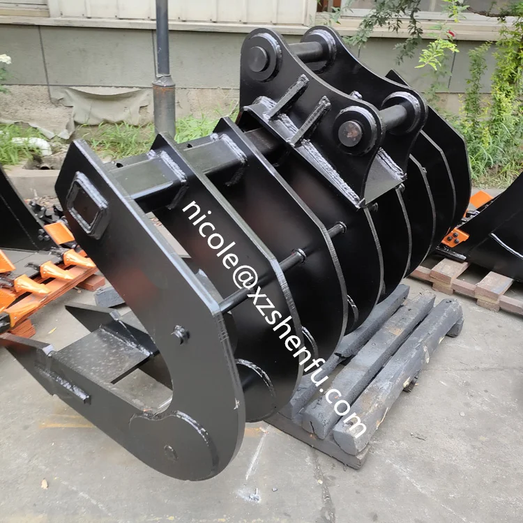 Excavator Attachment of Curved Scoop Root Rake 12T Digger Attachment with Good Quality