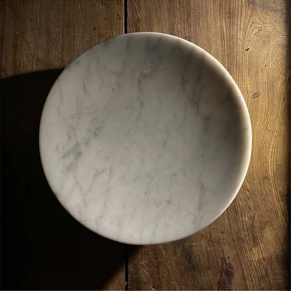 Home table decorative modern stone marble tray carrara white marble serving tray