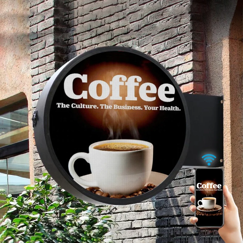 Indoor Wall Hanging p2 Store Advertising Logo Screen Round Sign Board Digital Screen Circle Circular Shape Logo Led Display