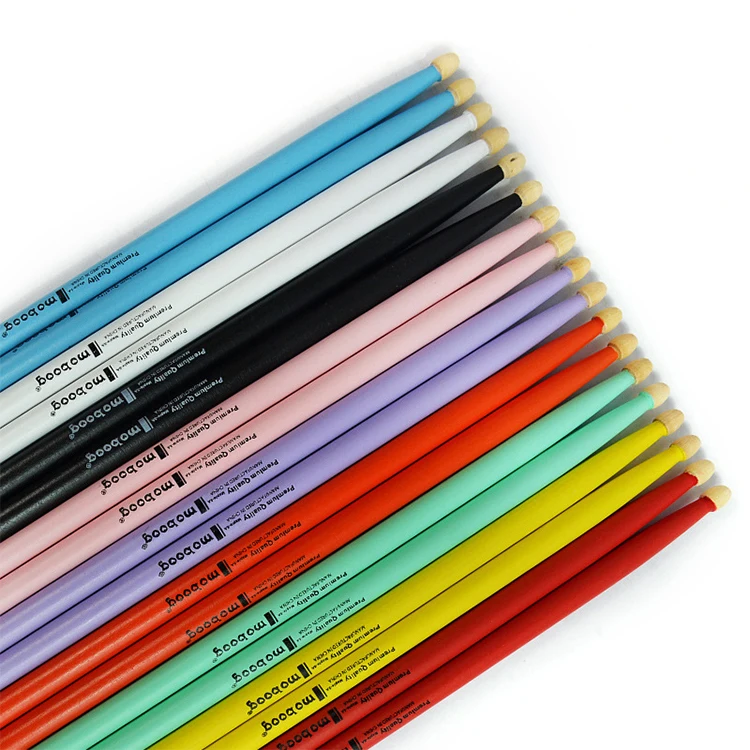 Wholesale Colorful 5A Maple Wood Drumsticks Wooden Drum Sticks in Bulk