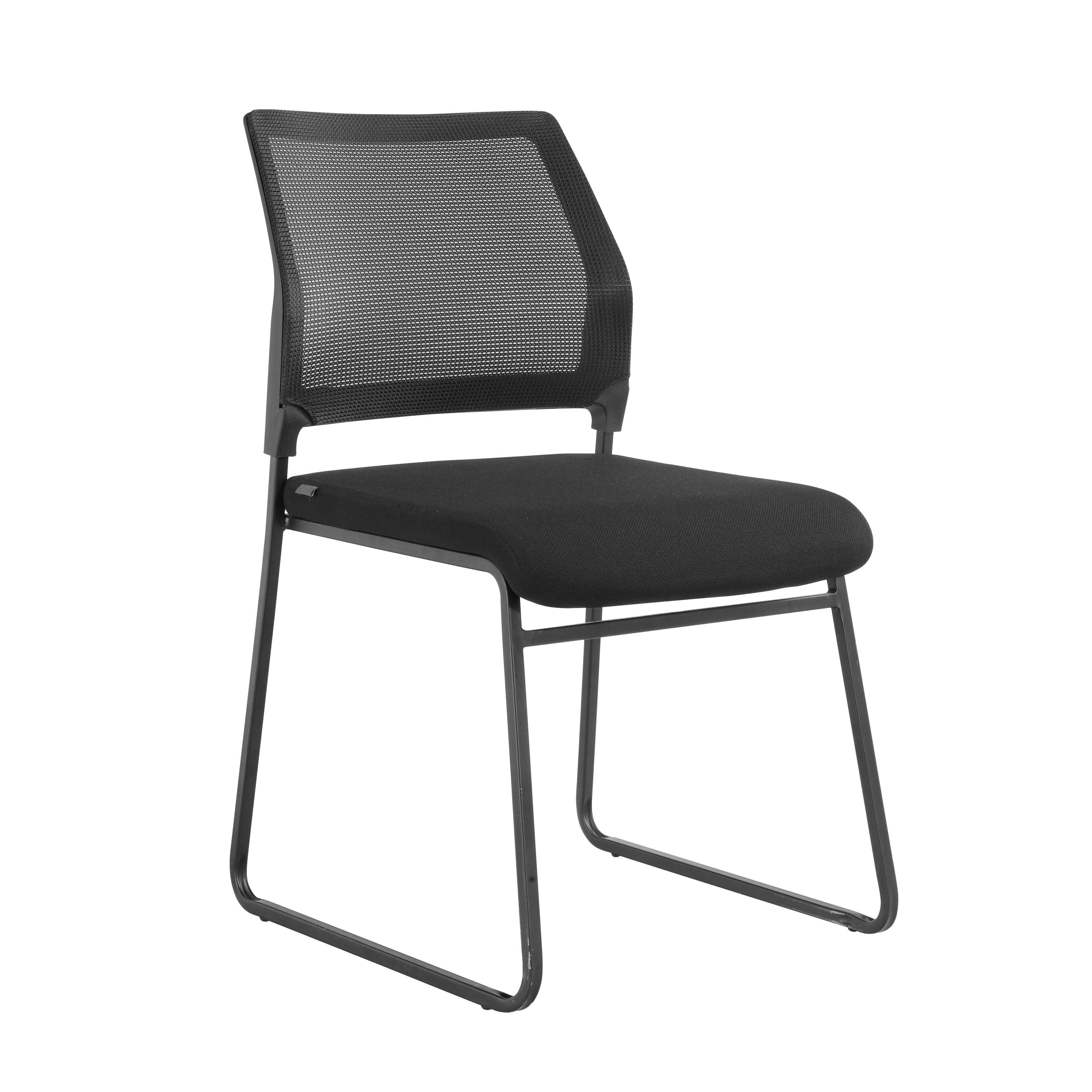 Comfortable stackable dining chair plastic chair with fabric meeting chair