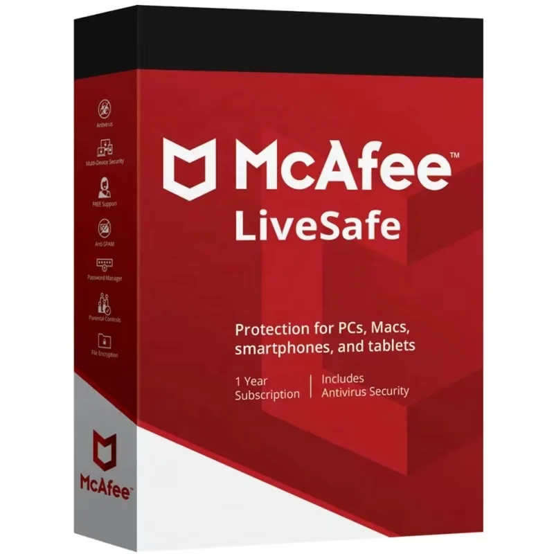 24/7 г. онлайн-доставка в наличии устройство McAfee LiveSafe 2022 1 год подписки