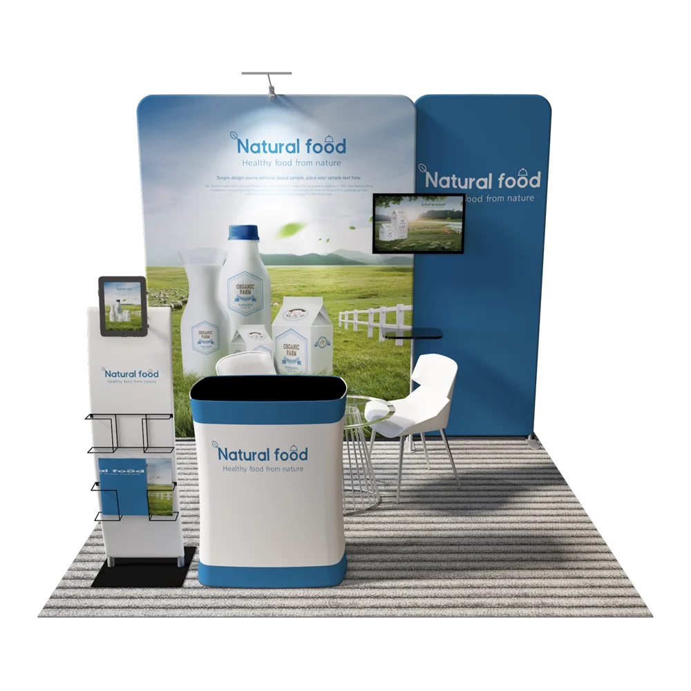 Focus Offer 10x10 small size fashion simple trade show booth design