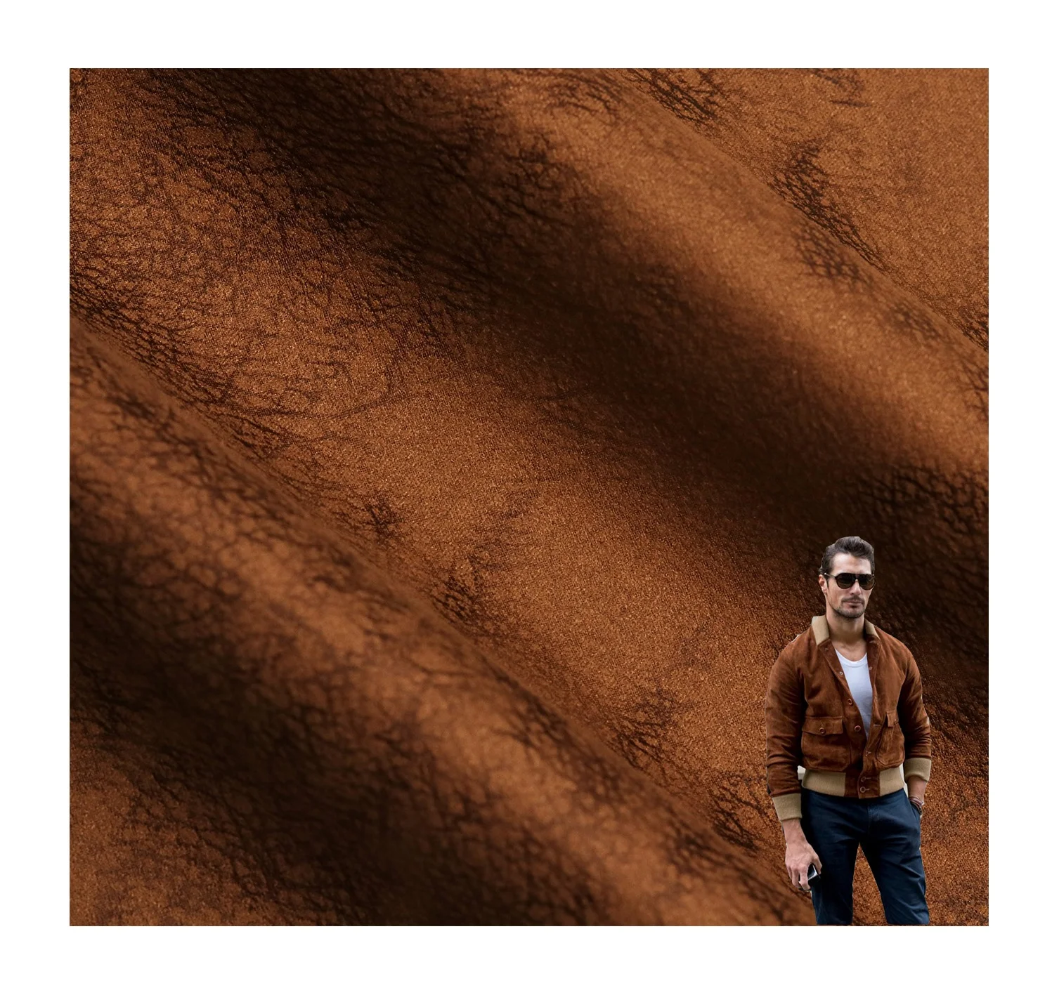 Micro Fiber Foil Make old textures Printing Recycled Knitting Suede Fabric For Car clothing