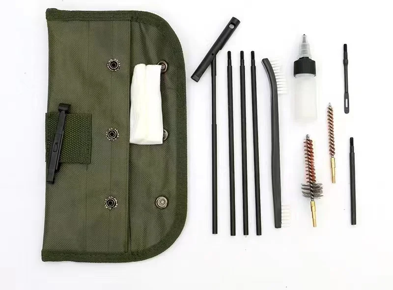 JK-QJ-001 Factory Hunting Accessories Gun Cleaner Cleaning Brush Portable Pouch Gun Cleaning Kit with Empty Oil Bottle