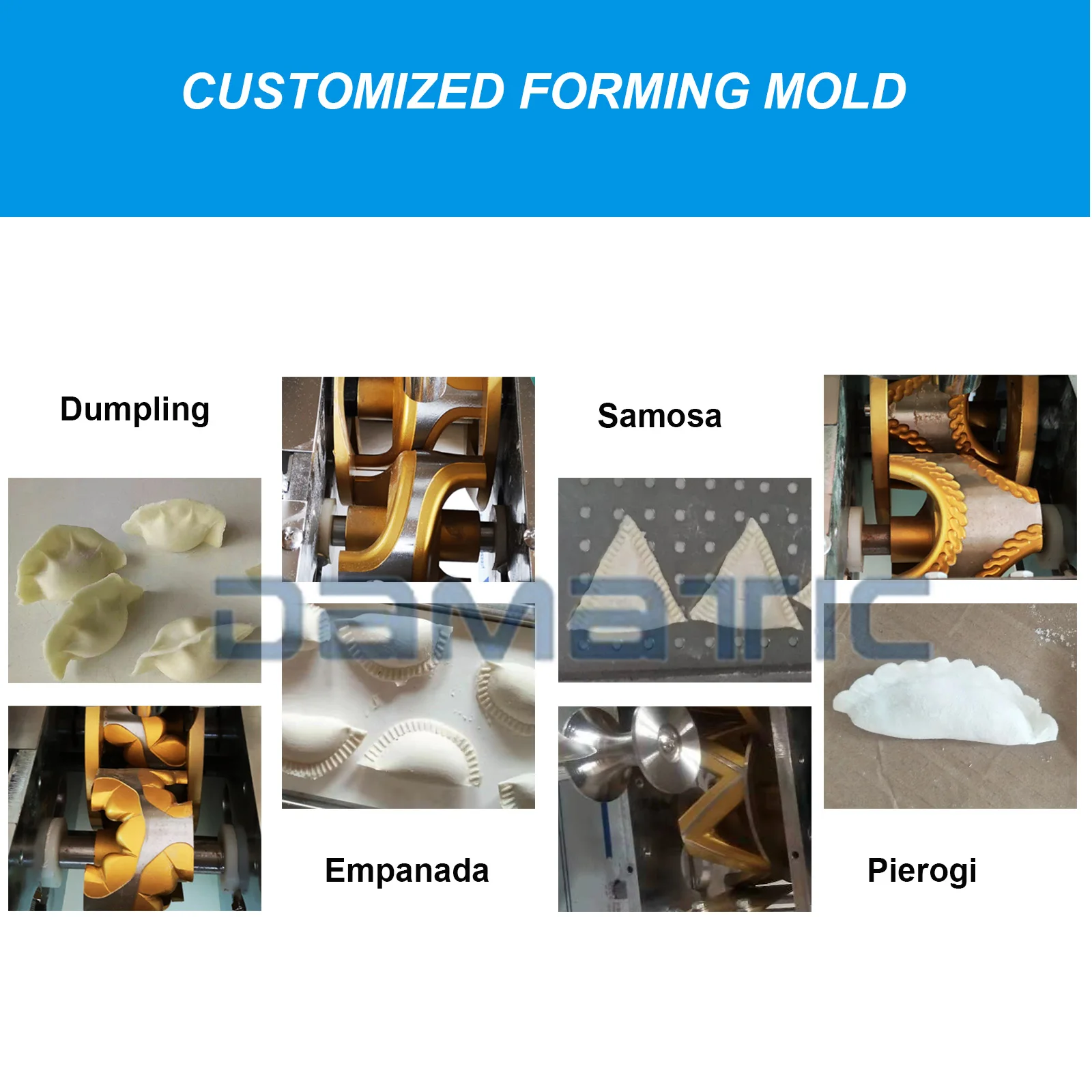 DDM 200 Maquinas Para Hacer Empanadas Stainless Steel 304 345 KG 60*30/65*35 MM Easy Operation Silver 12000 PCS/H Kg/h