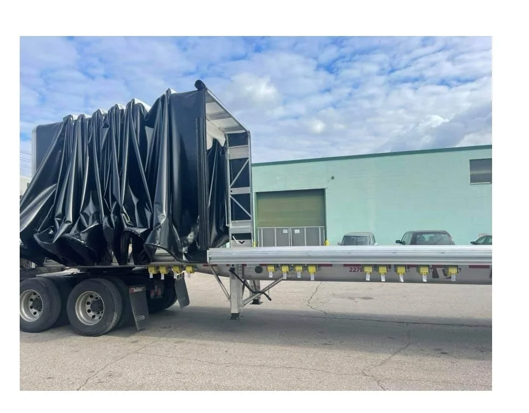 Engineered Roll Tops Sliding Tarp Systems Gliding Trailer Cover Rolling Canopy Sliding Tarp System