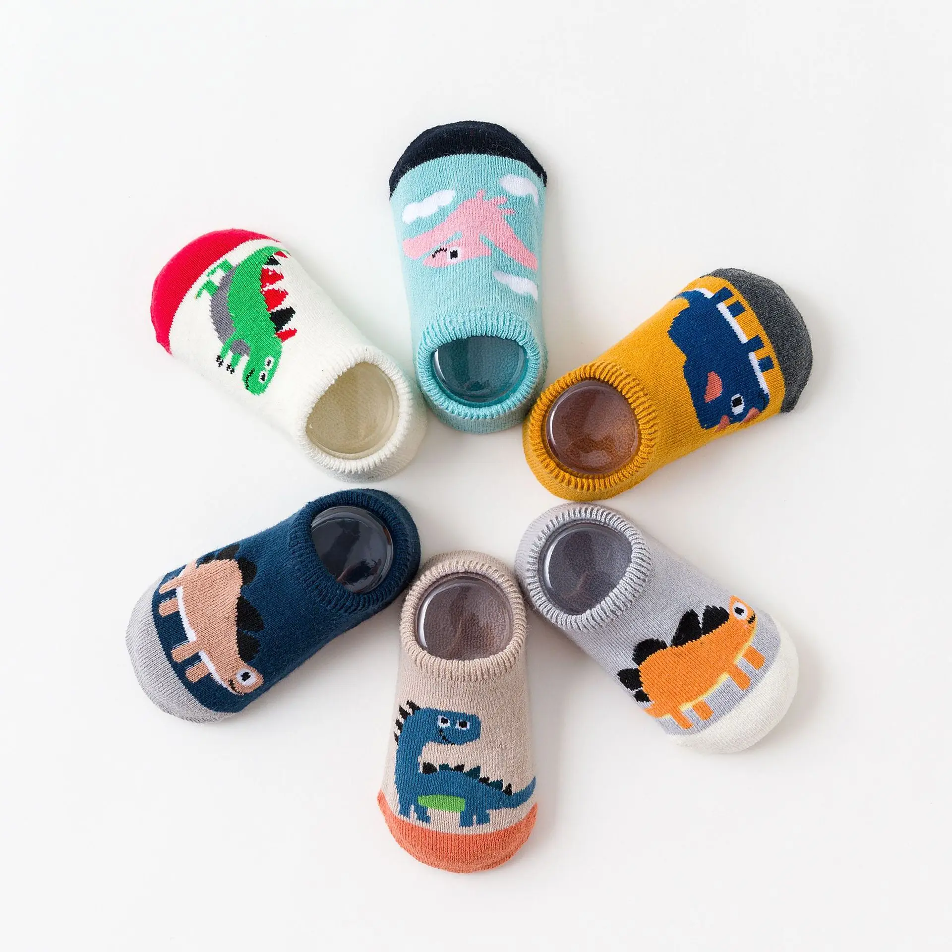Can custom logo Floor baby toddler socks winter wool ring thickened  cotton socks cartoon cute cat claw socks for kids