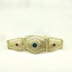 Sunspicems Morocco Women Caftan Belt Gold Color Red Green Stone Ethnic Wedding Dress Kaftan Abaya Metal Waist Chain Belt Jewelry