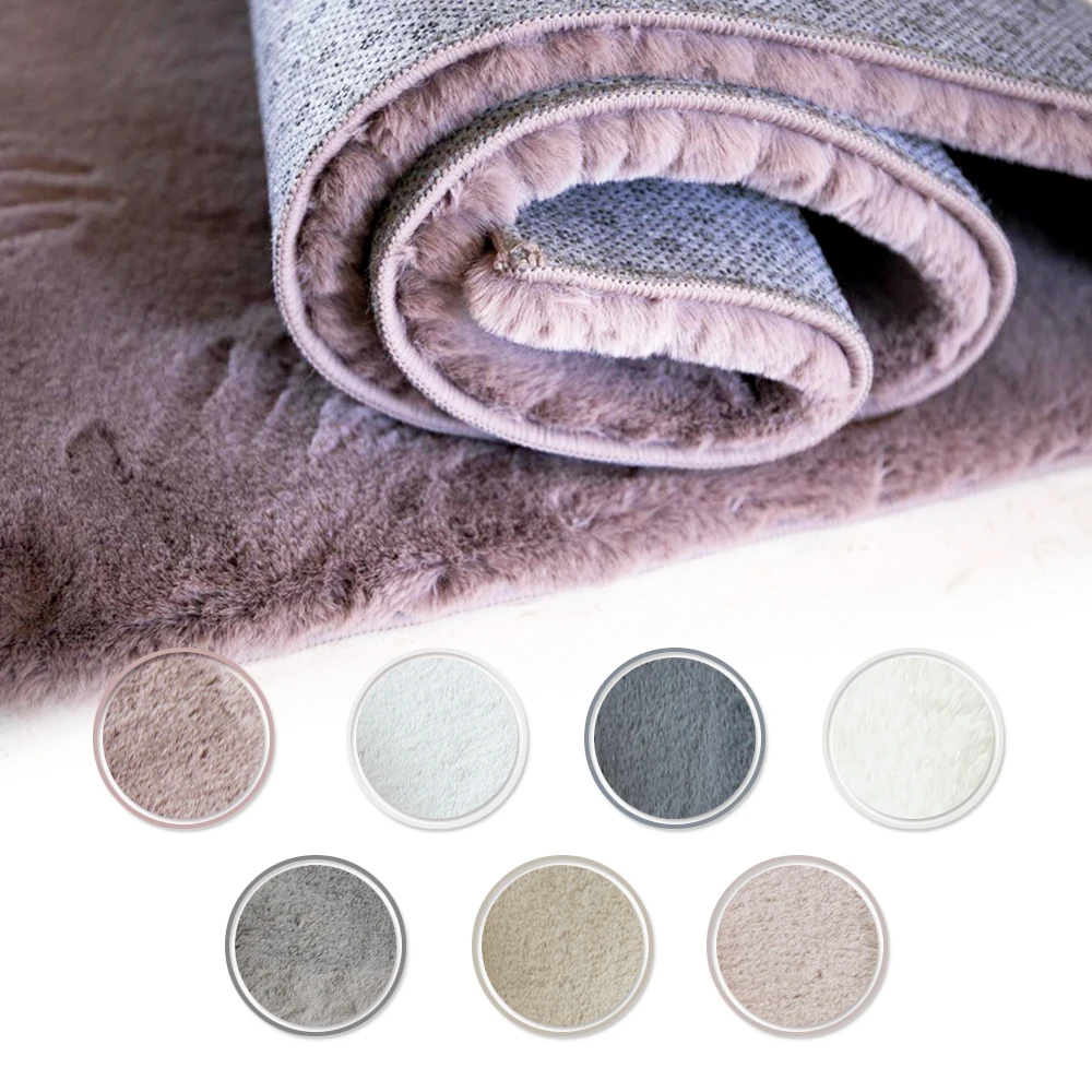 JY Large White Sheepskin Fluffy Faux Rabbit Home Fur Rug Carpet Wholesale Living Room Bedroom Bedside Soft Nordic