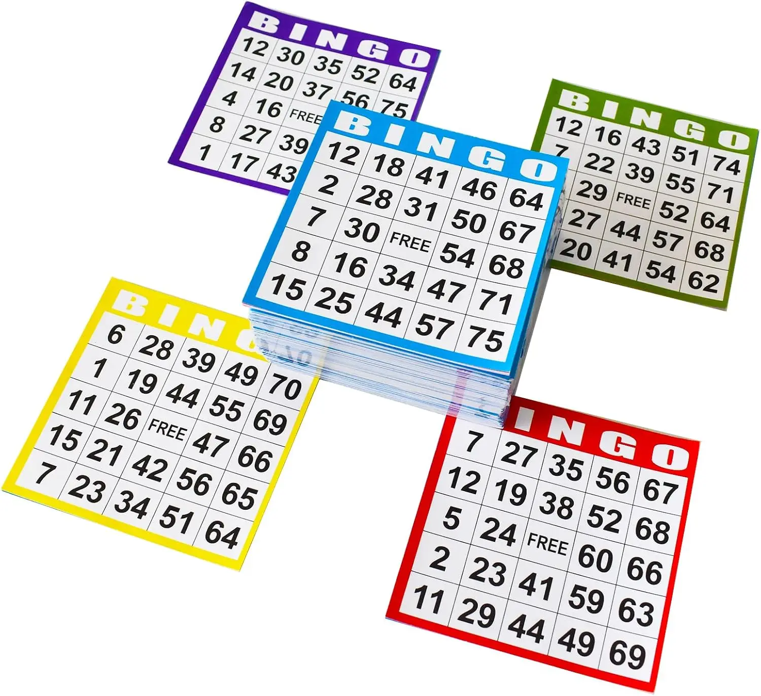 Family Bingo Cards Game Print Number Bingo Card 100 Bingo Game Cards In Mixed Colors