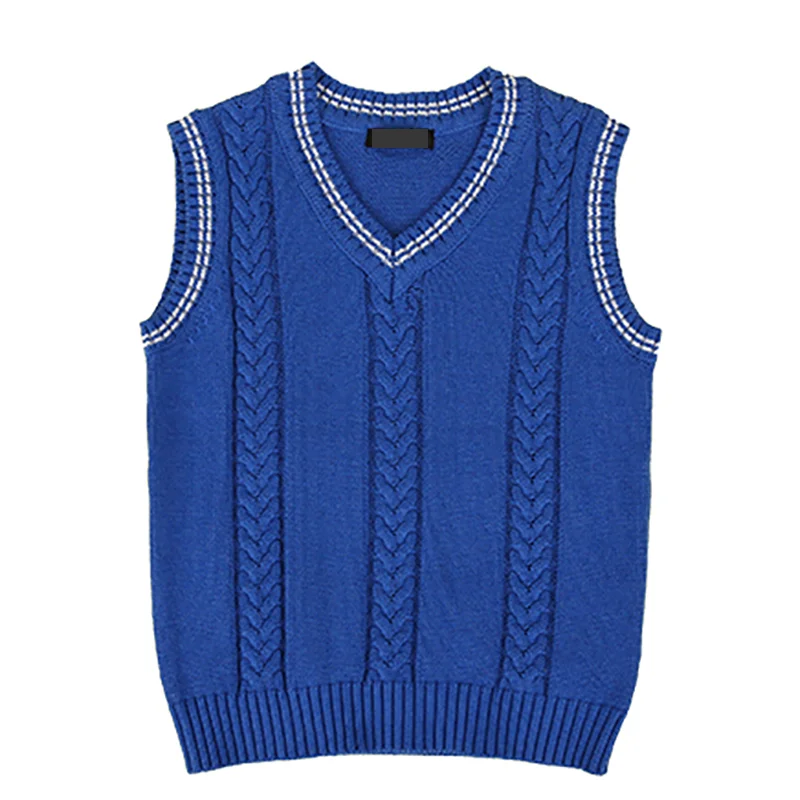 
baby sleeveless vest plain knit acrylic Preppy style out wear vest 