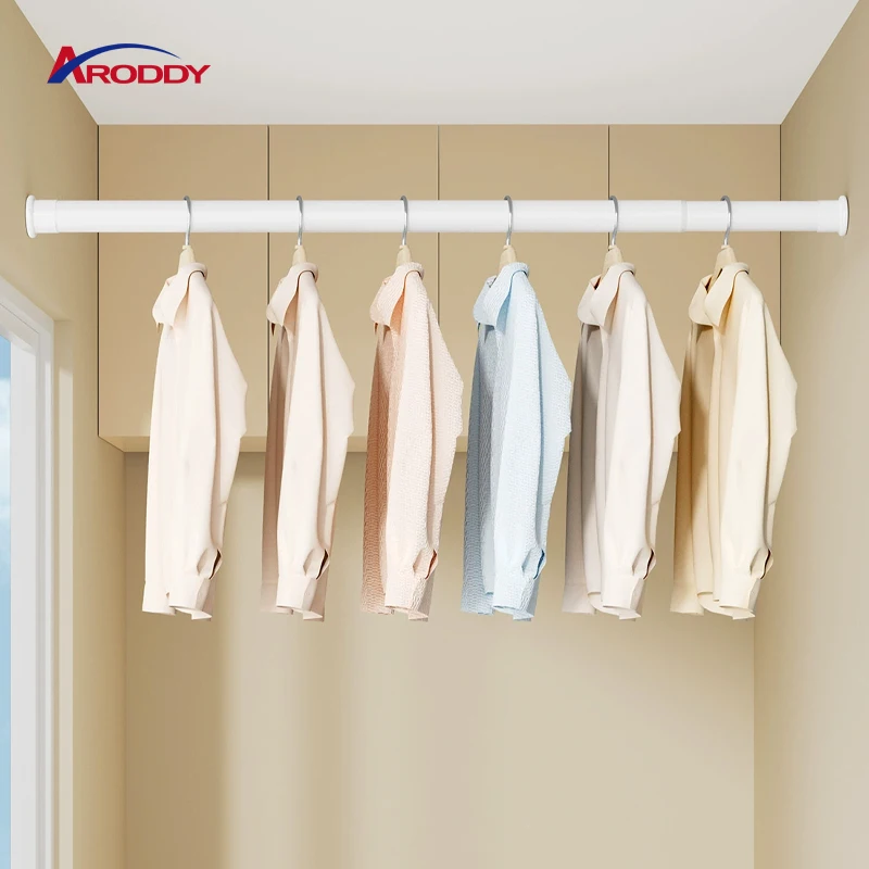 Yarun New Arrival Adjustable Iron Retractable Support Shower Curved Shower Curtain Rods Sets For Windows