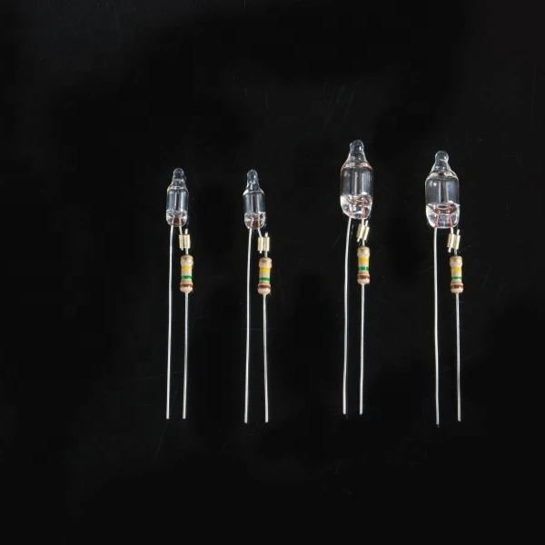 Neon lamp crimped/ spliced with resistor