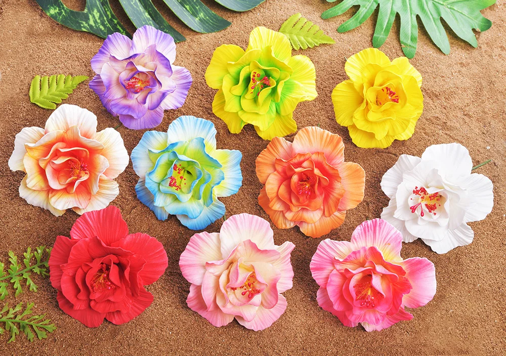 Wholesale Hawaiian EVA Foam Multilayer Hibiscus Hair Pick Flower Fashion for Store Home Decoration