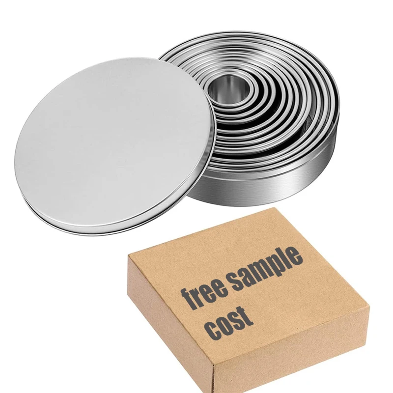 11pcs/lot Stainless Steel Cookie Cutter Set Pastry Cutters Stainless Steel Cookie Cutter Circle for Donut and Scone