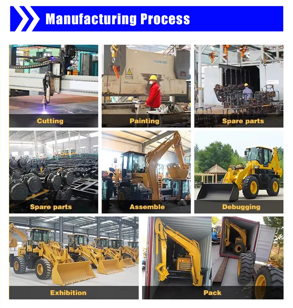 China Factory 4x4 Micro Backhoe Loader Excavator Mini Front End Loader with Eight Leg and Hydraulic Pilot