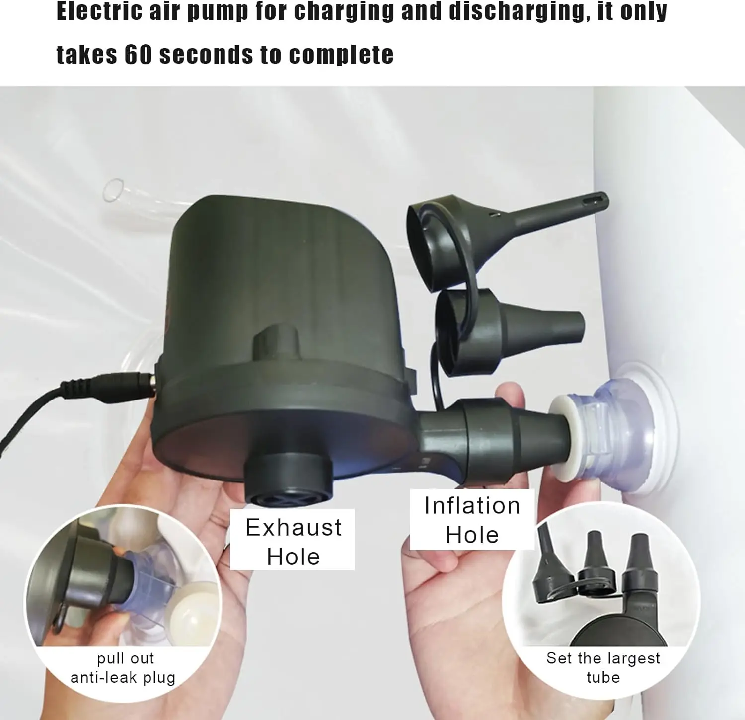 Inflatable Bathtub Inflatable Bedside Shower Kit with Electric Air Pump and Water Bag Medical Inflatable Bathtub Shower